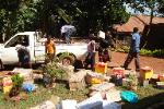 Unloading school supplies