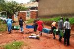 Carrying suitcases for transport to boarding school
