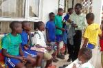 Distributing school socks